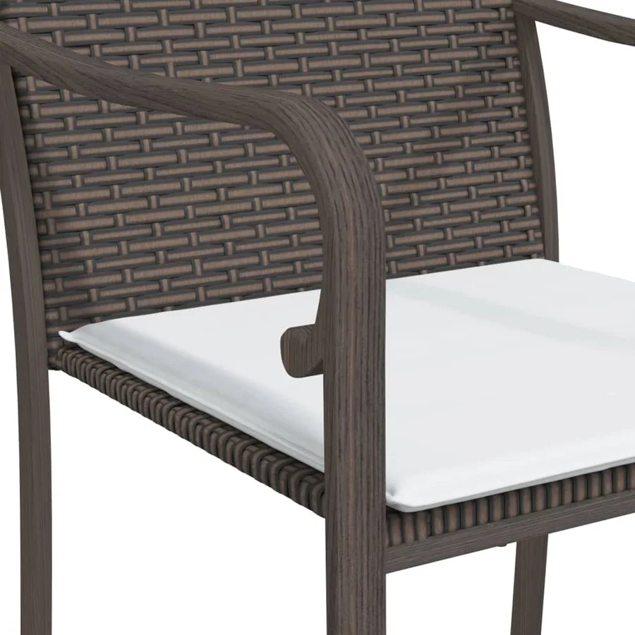 Ensemble à manger de jardin 5 pcs coussins résine tressée acier - 7