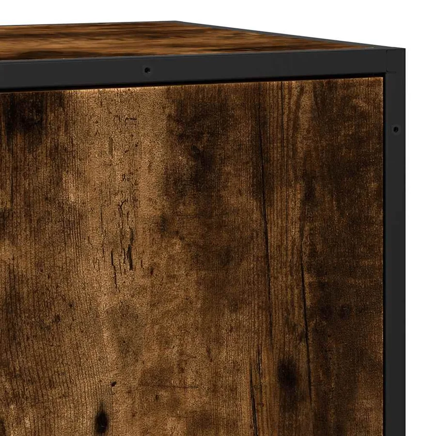 Buffet chêne fumé 68x35x76 cm bois d'ingénierie et métal - 7