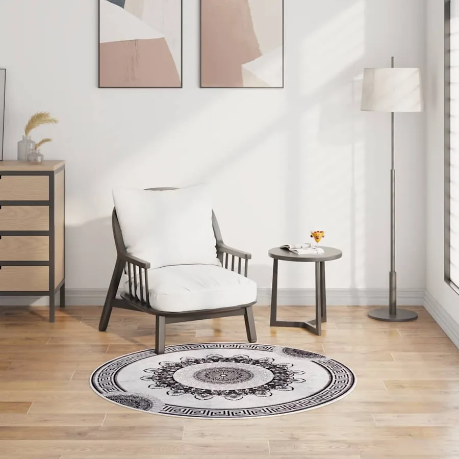 Tapis lavable antidérapant φ120 cm multicolore