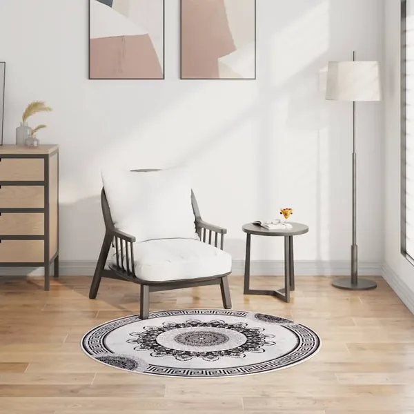 Tapis lavable antidérapant φ120 cm multicolore