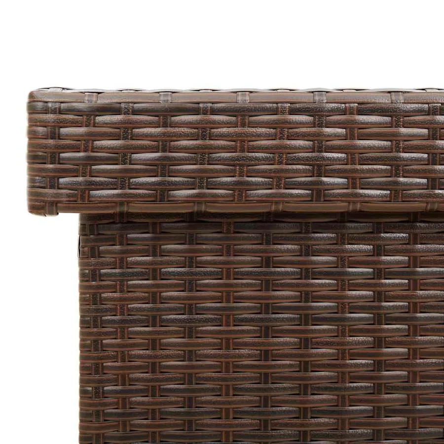 Boîte de rangement de jardin et roues marron résine tressée - 10