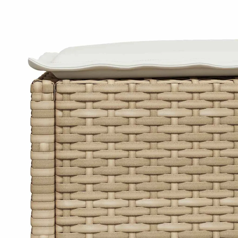 Salon de jardin avec coussins 8 pcs beige résine tressée - 8