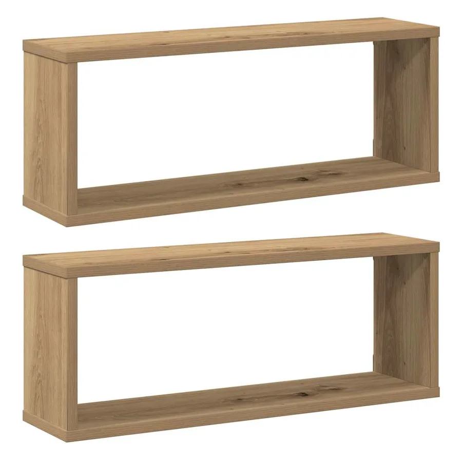 Étagères cube murales 2 pcs chêne artisanal 60x15x23 cm - 2
