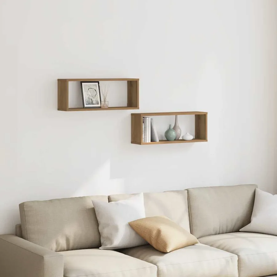 Étagères cube murales 2 pcs chêne artisanal 60x15x23 cm - 3
