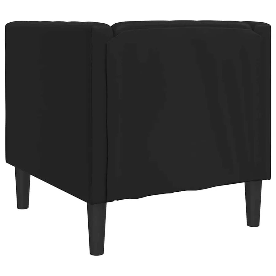 Fauteuil Chesterfield noir similicuir - 6