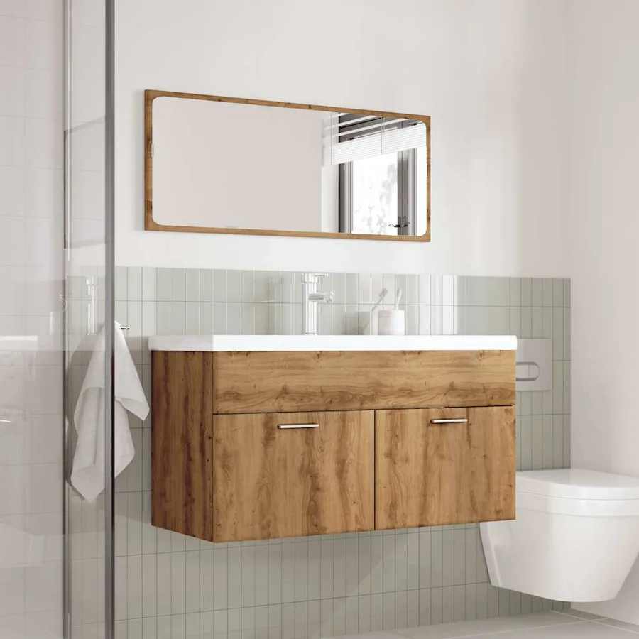 Ensemble de meubles salle de bain 3 pcs bois d'ingénierie - 3