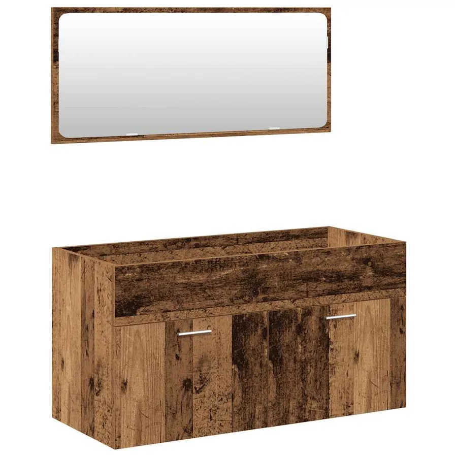 Ensemble de meubles salle de bain 4 pcs bois d'ingénierie - 4