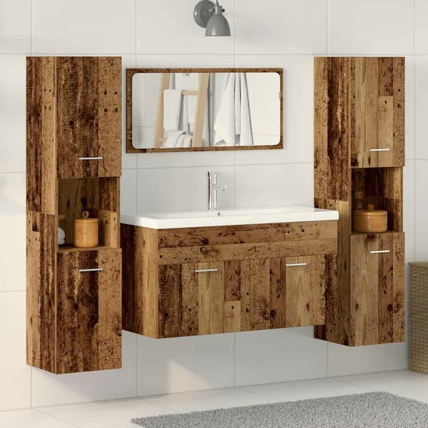 Ensemble de meubles salle de bain 4 pcs bois d'ingénierie