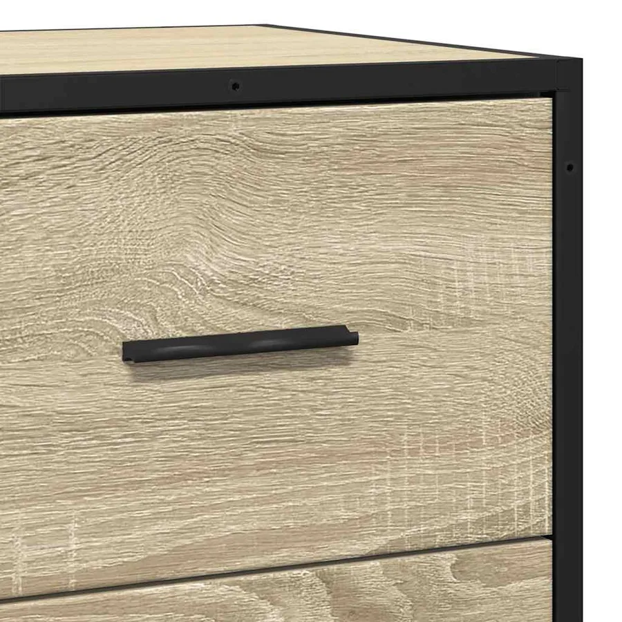 Buffet chêne sonoma 68x35x76 cm bois d'ingénierie et métal - 8