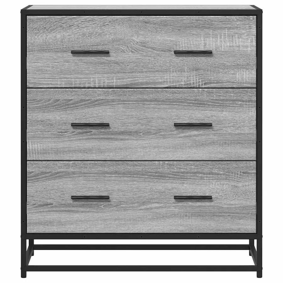 Buffet sonoma gris 68x35x76 cm bois d'ingénierie et métal - 4