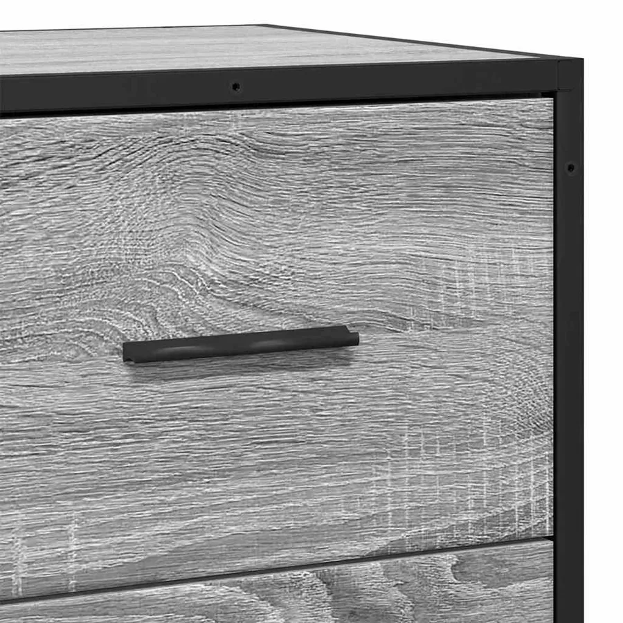 Buffet sonoma gris 68x35x76 cm bois d'ingénierie et métal - 8