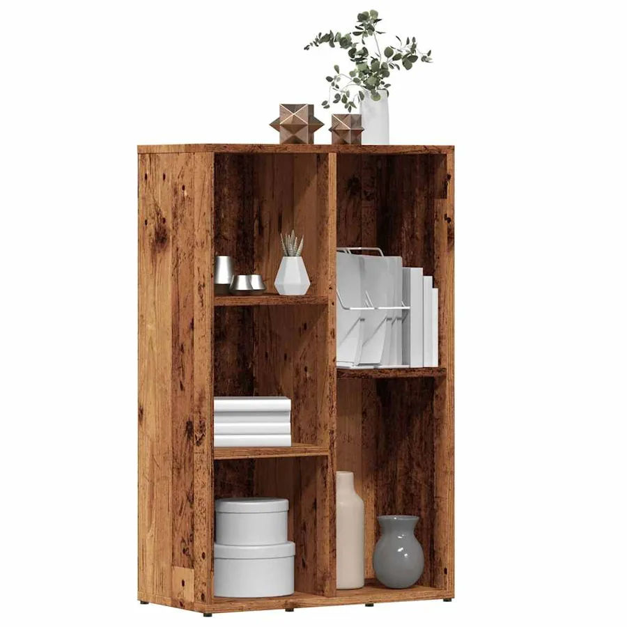 Bibliothèque vieux bois 50x25x80 cm bois d'ingénierie
