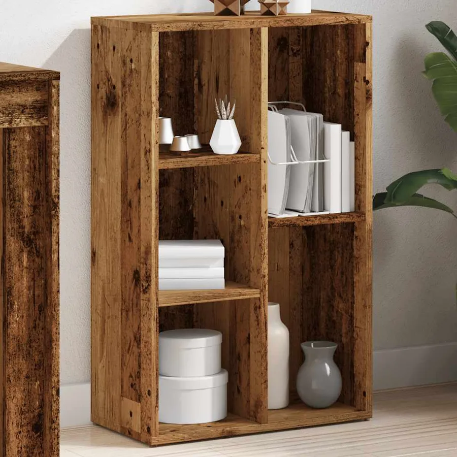 Bibliothèque vieux bois 50x25x80 cm bois d'ingénierie - 4