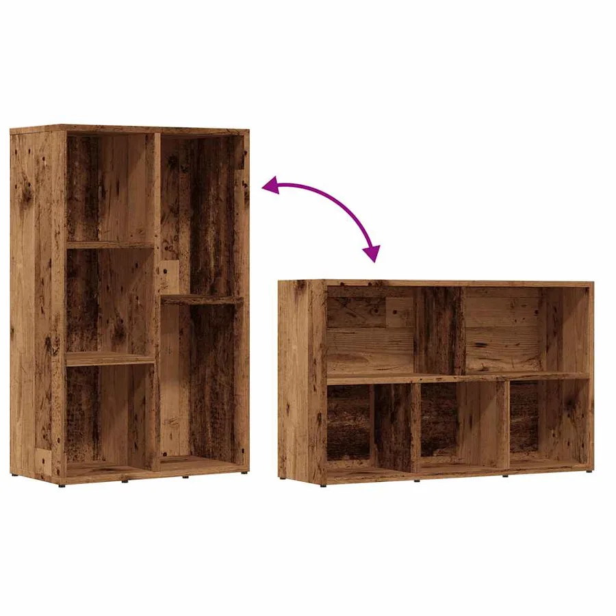 Bibliothèque vieux bois 50x25x80 cm bois d'ingénierie - 8