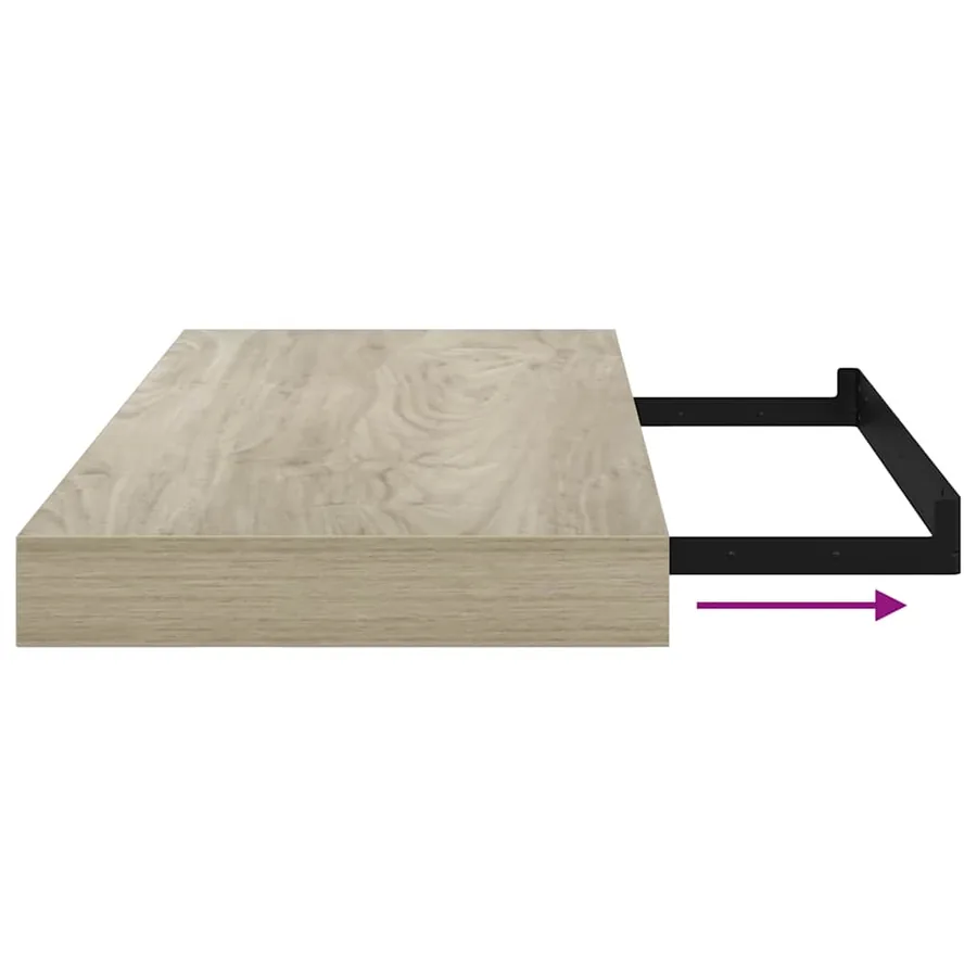 Étagères murales flottantes 2 pcs chêne 50x23,5x3,8 cm MDF - 11