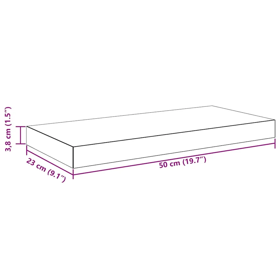 Étagères murales flottantes 2 pcs chêne 50x23,5x3,8 cm MDF - 15