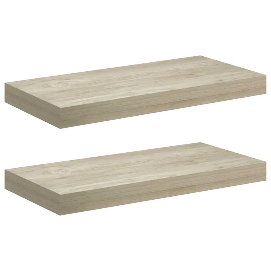 Étagères murales flottantes 2 pcs chêne 50x23,5x3,8 cm MDF - 2