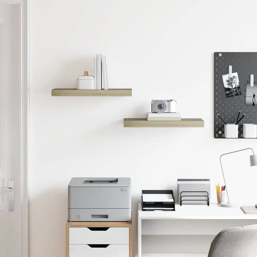 Étagères murales flottantes 2 pcs chêne 50x23,5x3,8 cm MDF - 3