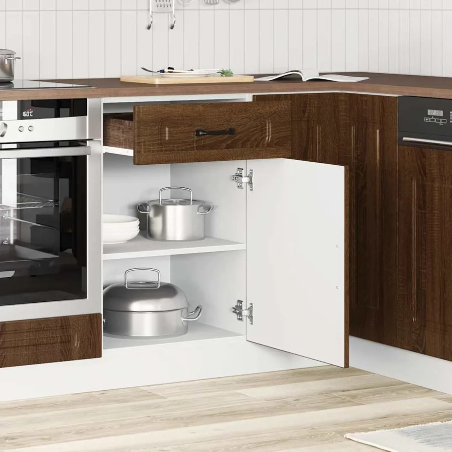 Armoire de cuisine Kalmar chêne marron bois d'ingénierie - 3