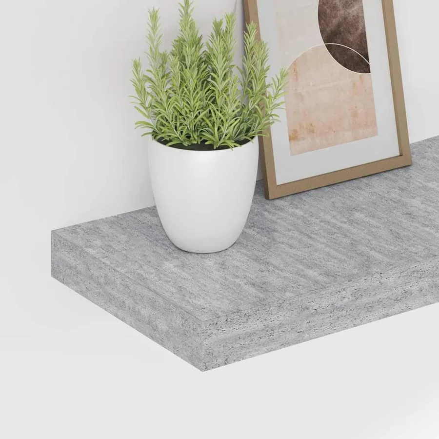 Étagères murales flottantes 2 pcs gris béton 50x23,5x3,8 cm MDF - 4