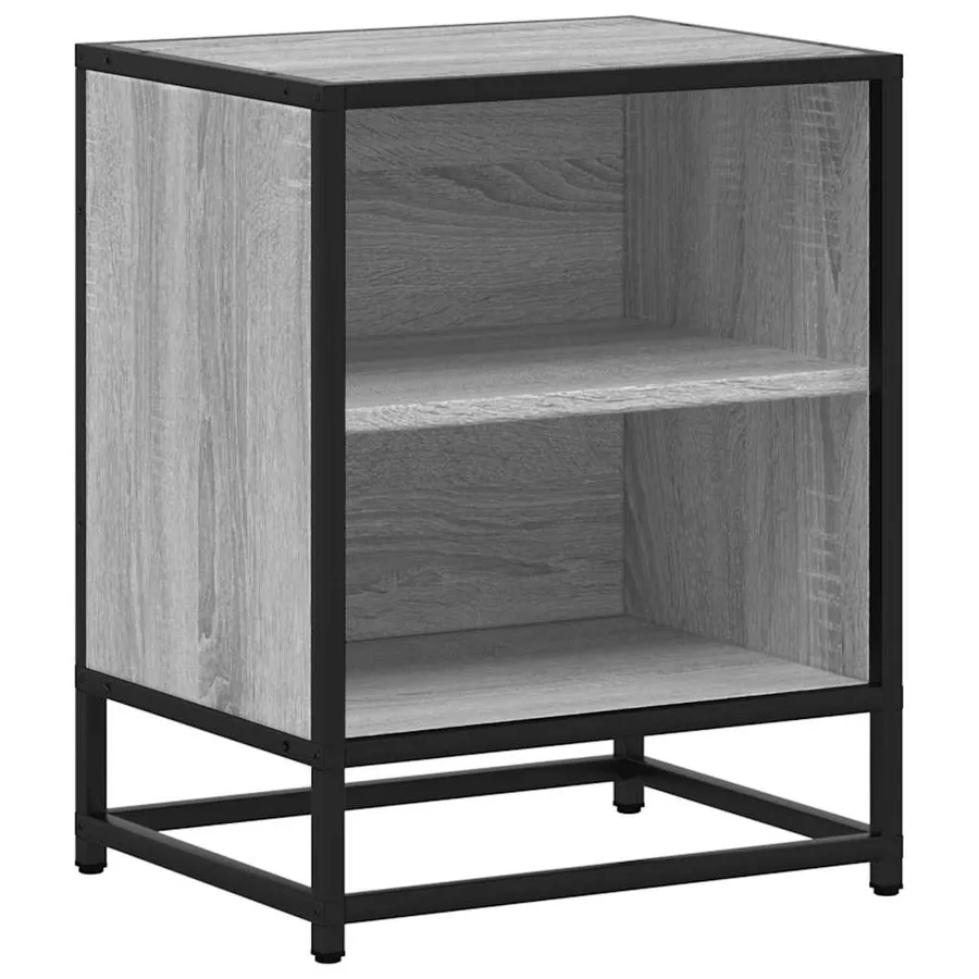 Tables de chevet 2 pcs sonoma gris bois d'ingénierie et métal - 6