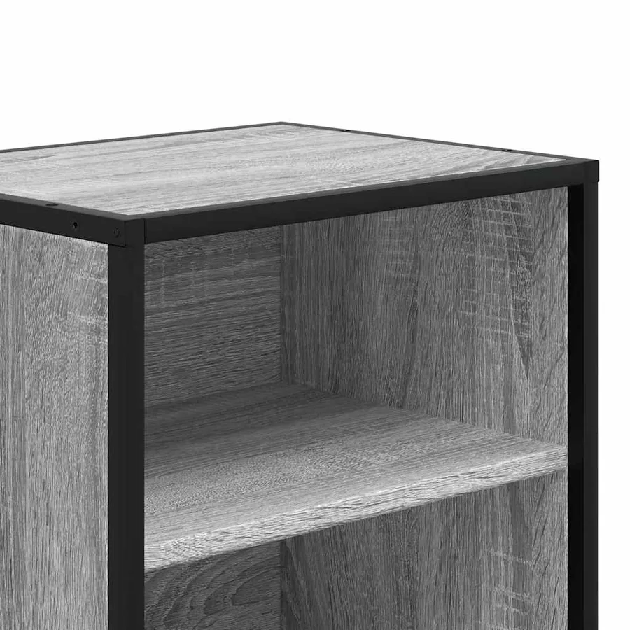 Tables de chevet 2 pcs sonoma gris bois d'ingénierie et métal - 9