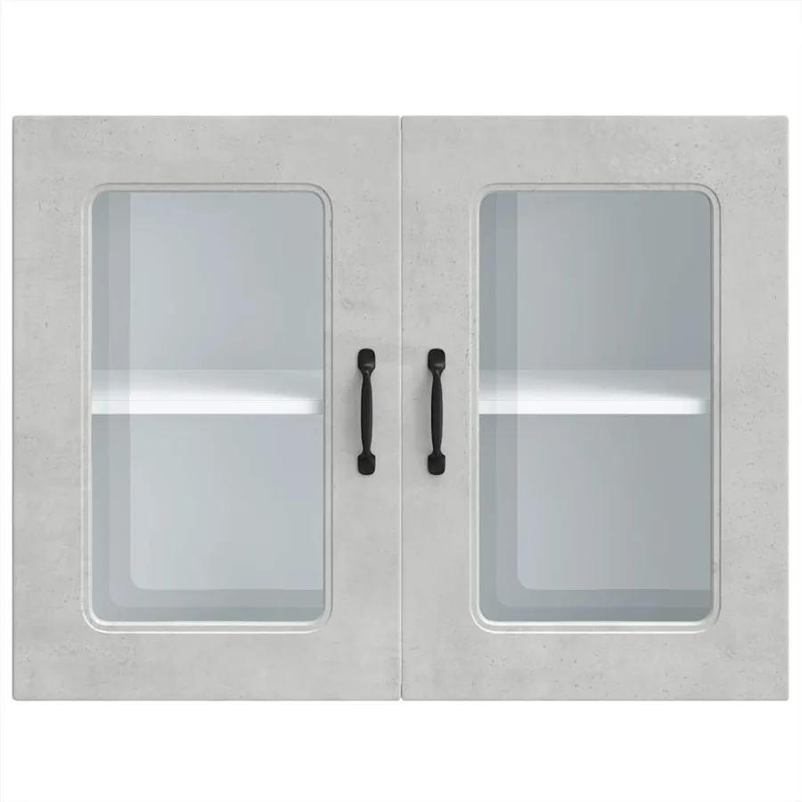 Armoire murale de cuisine avec porte en verre Kalmar gris béton - 6