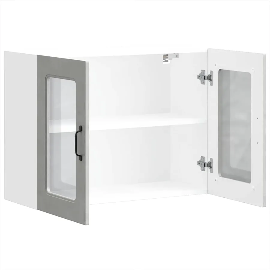 Armoire murale de cuisine avec porte en verre Kalmar gris béton - 7