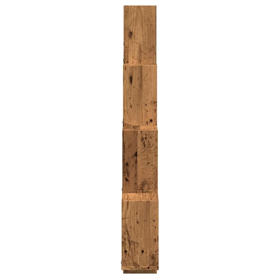 Étagère murale en forme de cube vieux bois 90x15x119,5 cm - 5