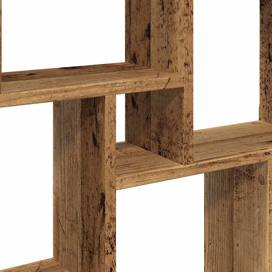 Étagère murale en forme de cube vieux bois 90x15x119,5 cm - 7