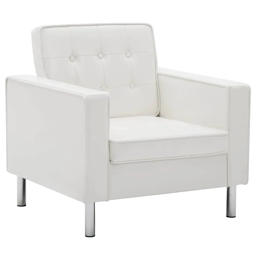 Fauteuil Blanc 75x70x75 cm Similicuir - 2