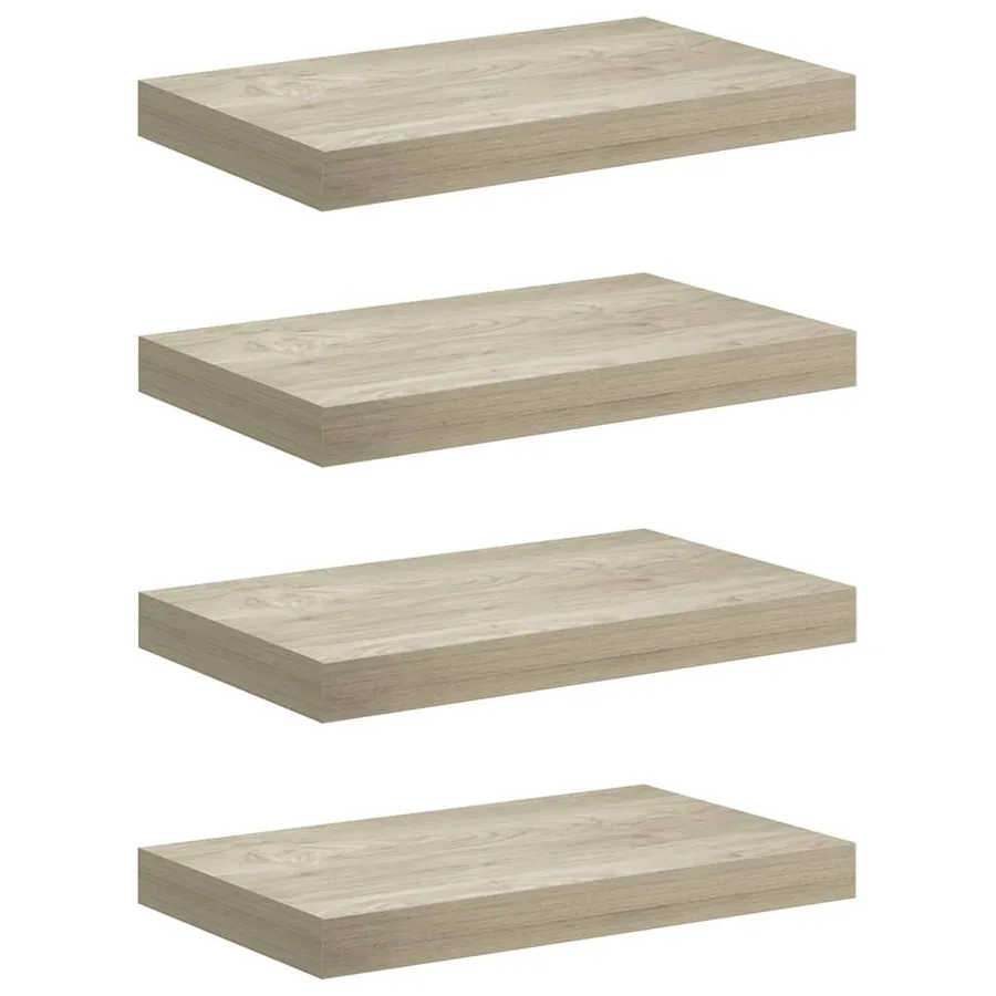 Étagères murales flottantes 4 pcs chêne 40x23,5x3,8 cm MDF - 2