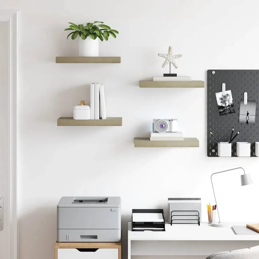 Étagères murales flottantes 4 pcs chêne 40x23,5x3,8 cm MDF - 3