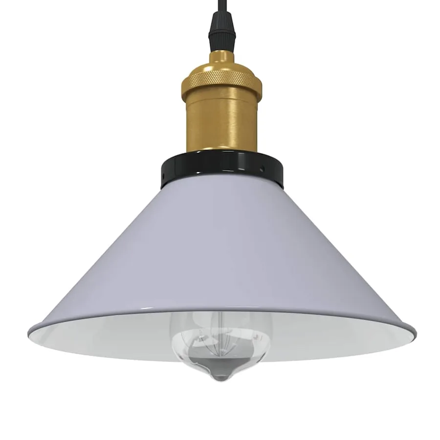 Lampe suspendue réglable hauteur E27 gris brillant Ø 22cm métal