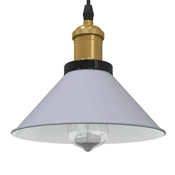 Lampe suspendue réglable hauteur E27 gris brillant Ø 22cm métal