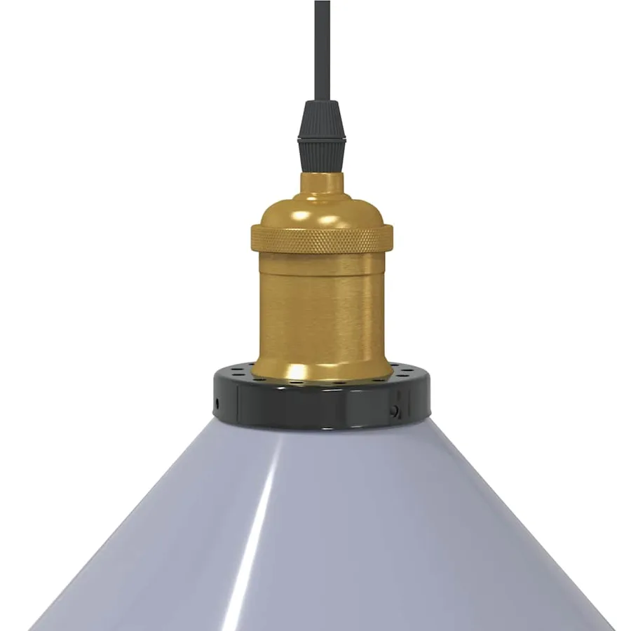 Lampe suspendue réglable hauteur E27 gris brillant Ø 22cm métal - 8