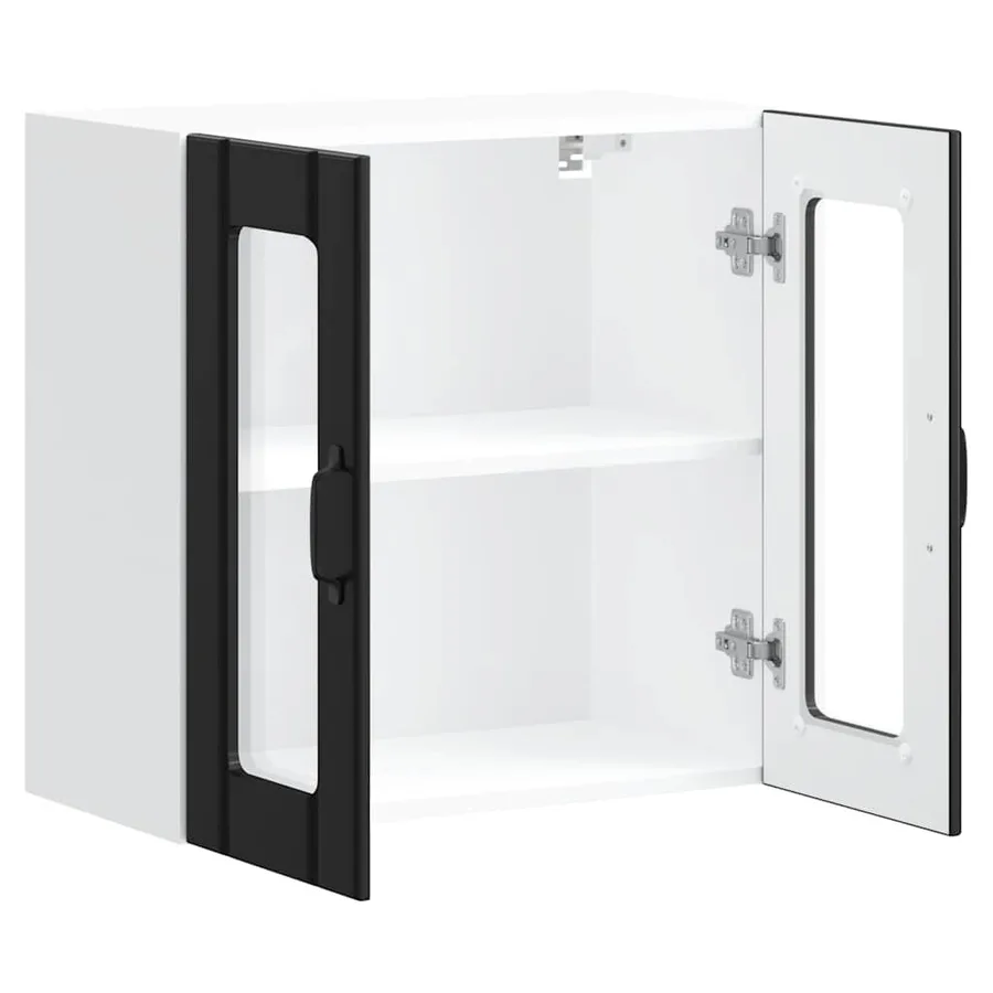 Armoire murale de cuisine avec porte en verre Lucca noir - 7