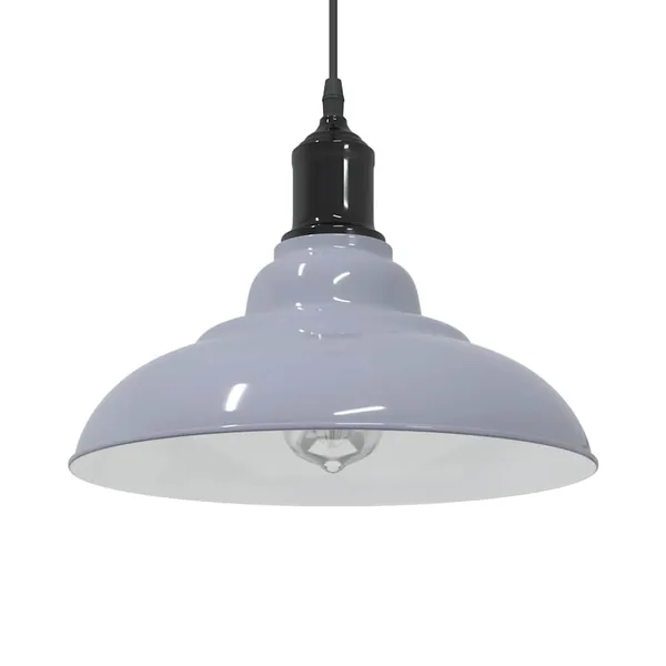 Lampe suspendue réglable hauteur E27 gris brillant Ø 31cm métal