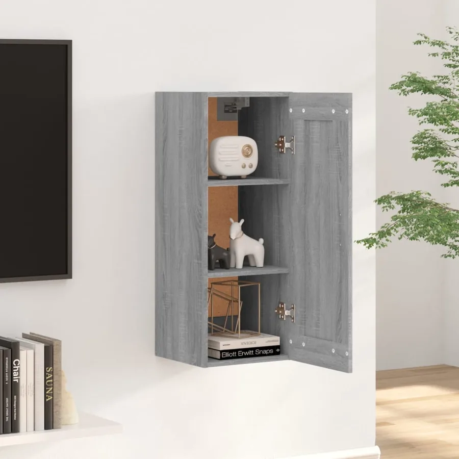 Armoire murale Sonoma gris 35x34x90 cm Bois d'ingénierie - 3