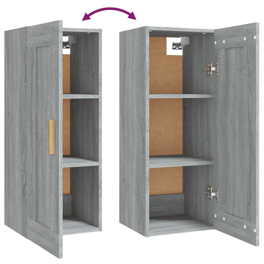 Armoire murale Sonoma gris 35x34x90 cm Bois d'ingénierie - 8