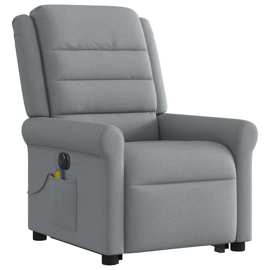 Fauteuil inclinable de massage électrique Gris clair Tissu - 4