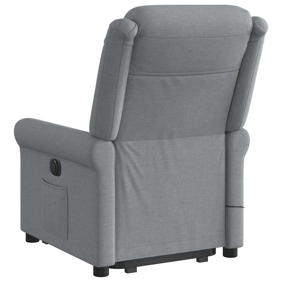 Fauteuil inclinable de massage électrique Gris clair Tissu - 7