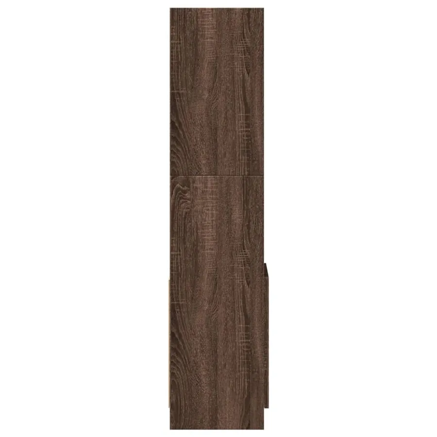 Buffet haut chêne marron 92x33x140 cm bois d'ingénierie - 6