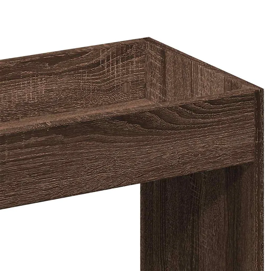 Buffet haut chêne marron 92x33x140 cm bois d'ingénierie - 9