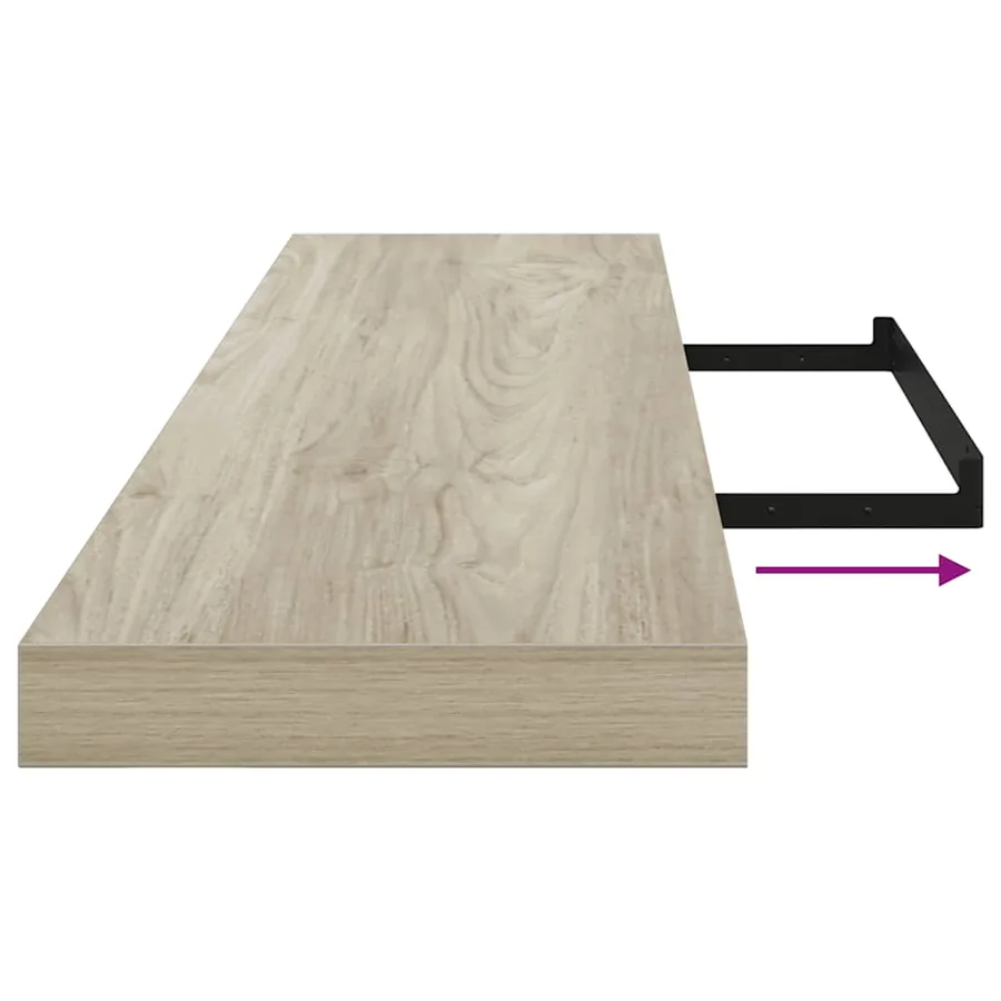 Étagères murales flottantes 4 pcs chêne 120x23,5x3,8 cm MDF - 11