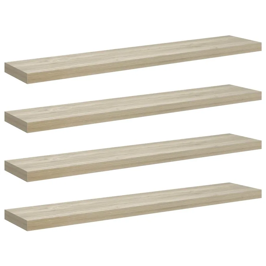 Étagères murales flottantes 4 pcs chêne 120x23,5x3,8 cm MDF - 2