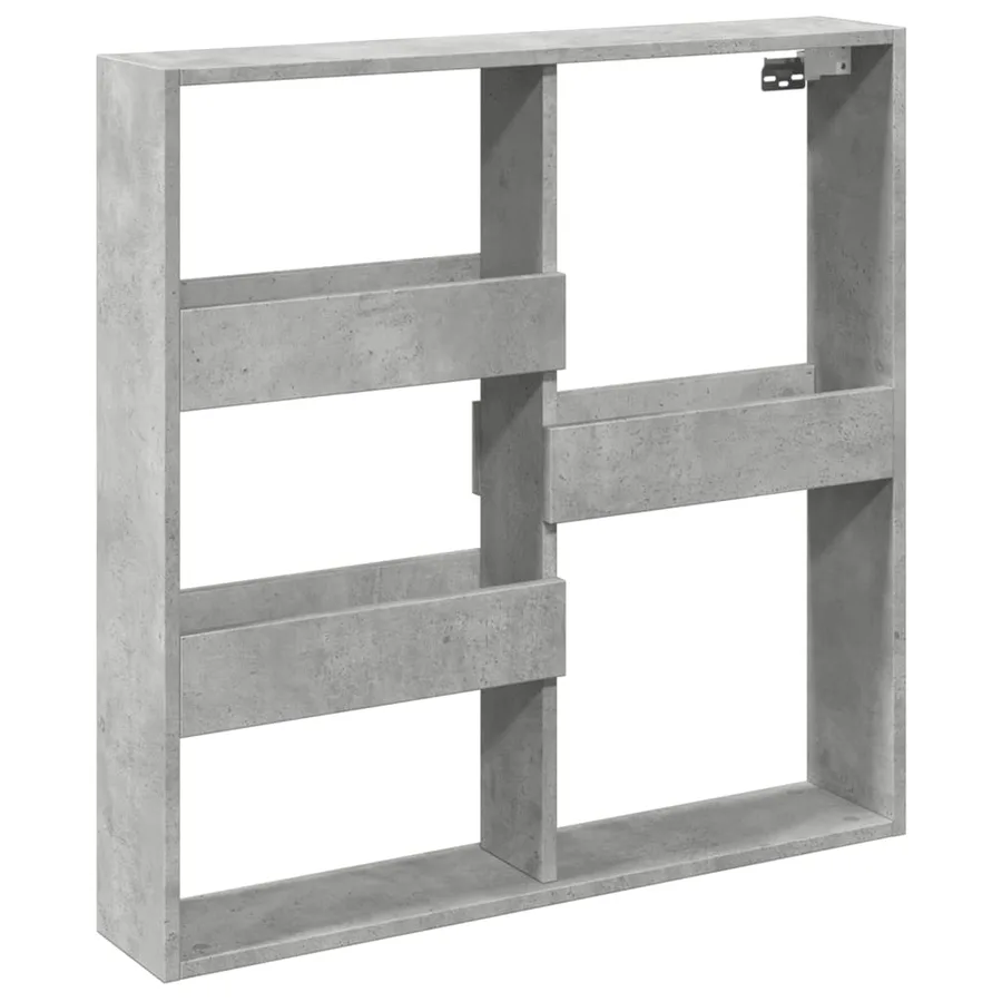 Armoire murale gris béton 80x15x80 cm bois d'ingénierie - 2