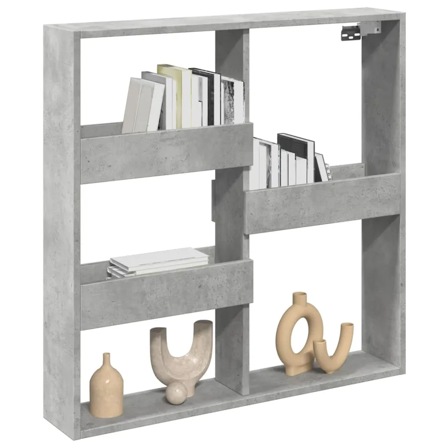 Armoire murale gris béton 80x15x80 cm bois d'ingénierie - 3