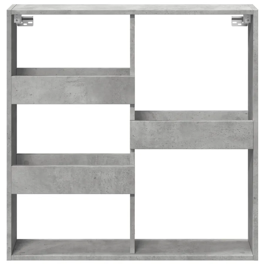 Armoire murale gris béton 80x15x80 cm bois d'ingénierie - 4