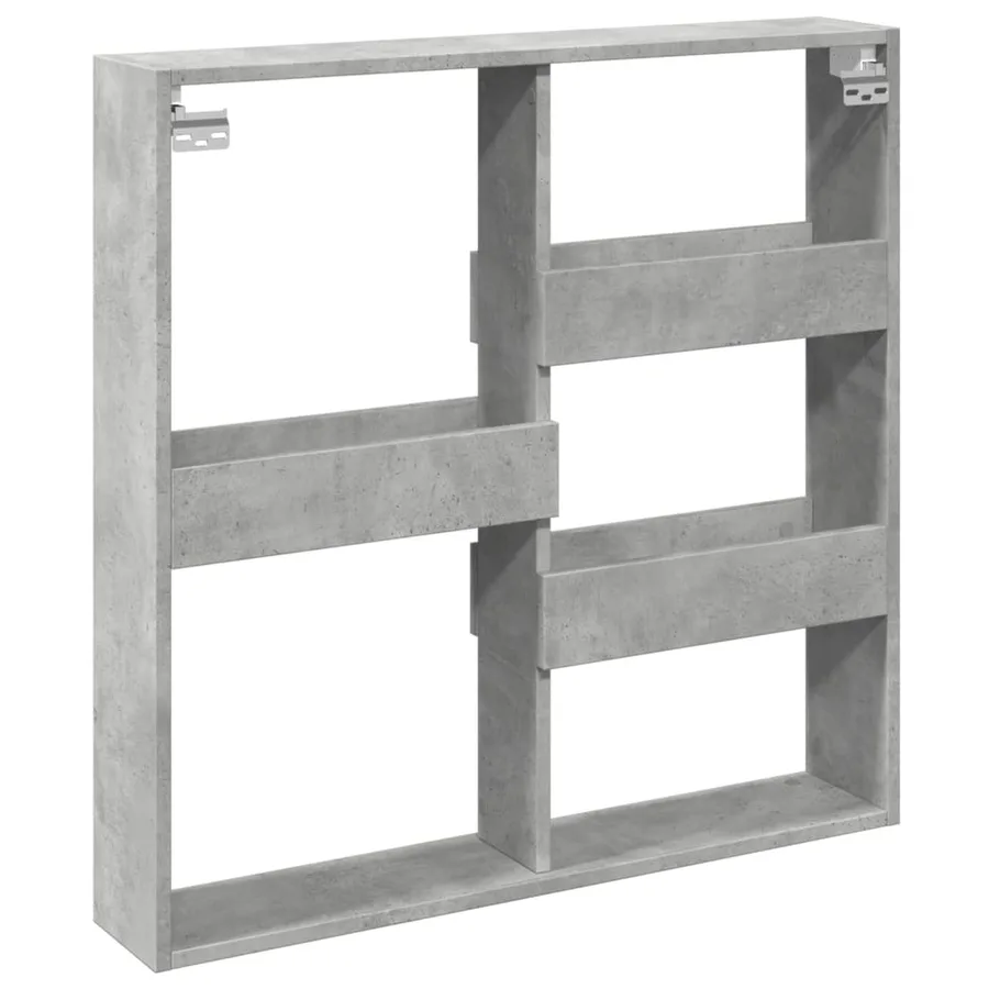 Armoire murale gris béton 80x15x80 cm bois d'ingénierie - 6